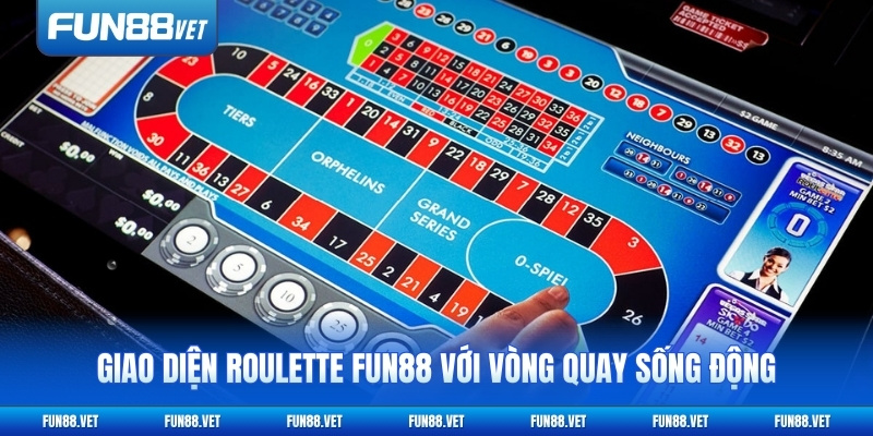 Giao diện Roulette FUN88 với vòng quay sống động