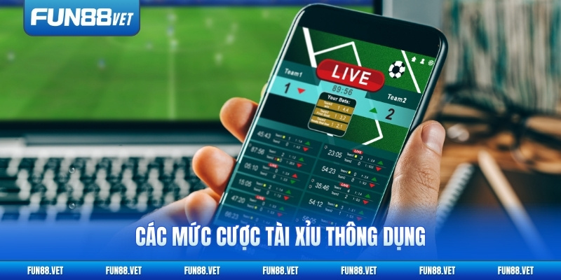 Các mức cược tài xỉu thông dụng
