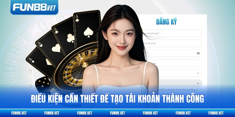 Điều kiện cần thiết để tạo tài khoản thành công